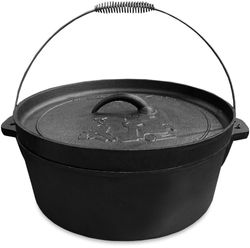 Campfire Cast Iron Camp Oven 12 Quart − Lid handle up