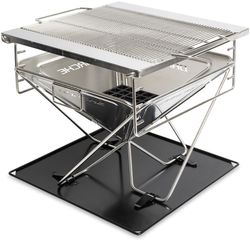 Darche Stainless Steel BBQ 450 Firepit − Sleek, shiny, and stylish food−grade stainless steel design