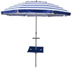 Beachkit Daytripper 210cm Beach Umbrella With Sunraker Table Navy White