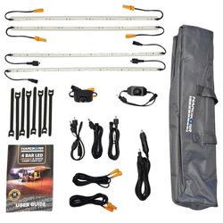 Hard Korr Lifestyle 4 Bar Orange & White LED Camping Light Kit
