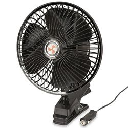 12V Portable Oscillating Fan with Clamp 8" − On / Off oscillating switch