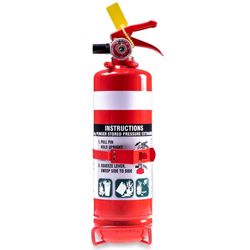 AutoKing Fire Extinguisher 1 Kg − Suitable for A−Class (paper, wood, textiles), B−Class (flammable liquids including oils, paints, and solvents), and C−Class (energised electrical fires including switchboards and electrical motors) fires