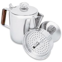 Campfire Coffee Percolator 6 Cup − Seamless 304 stainless steel construction 
