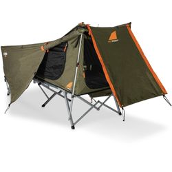 Oztent Bunker Pro Stretcher Tent − Fly Open For Easy Access	