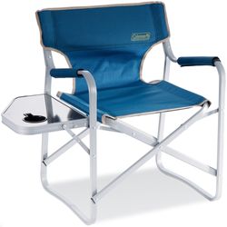 Coleman Directors Chair Plus Side Table Blue