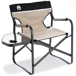 Coleman Steel Directors Chair + Side Table