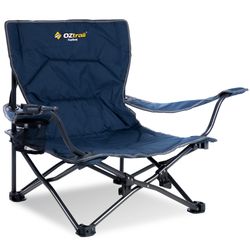 OZtrail Festival Arm Chair − A low seating position, perfect for cricket, a music festival or a picnic