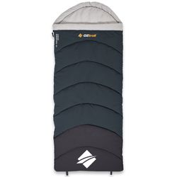OZtrail Kingsford Junior Hooded Sleeping Bag −3 degrees − Soft−touch brushed polyester fabric