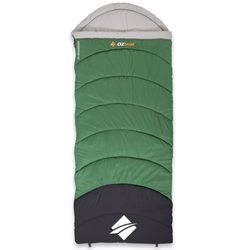 OZtrail Kingsford Hooded Sleeping Bag 0 degrees C − Soft−touch brushed polyester fabric
