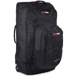 BlackWolf Dual Shuttle 60 Jet Black − Adventure wheeled pack with a zip−on day pack