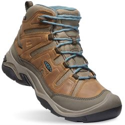 Keen Circadia WP Mid Women's Boot Toasted Coconut North Atlantic − Hiking boot with waterproof leather and performance mesh upper