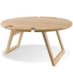 Peer Sorensen Large Round Folding Picnic Table Rubberwood − Compact and portable round table