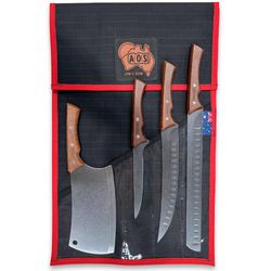 Tramontina Black Series Low & Slow BBQ Knife Package − Knife set complete with an AOS canvas wrap