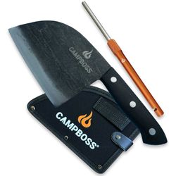 CampBoss Boss Chopper Knife − Large food prep knife with sheath and sharpener