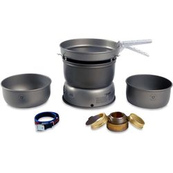 Trangia 25−1 Large HA Aluminium − Contains: 2 x hard anodized saucepans, 1.75 and 1.5L, 1 x 22cm hard anodized frypan, and spirit burner with simmer ring control 