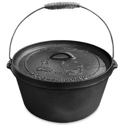 Campfire Cast Iron Camp Oven 9 Quart − Solid pre−seasoned cast iron