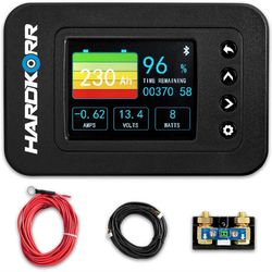Hard Korr Bluetooth Battery Monitor with High−Precision 500A Shunt − Battery information via full−colour LCD screen display or by connecting smartphone via Bluetooth