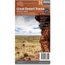 Hema Great Desert Tracks Western Sheet 9th Edition − Essential desert tracks map printed on waterproof paper
