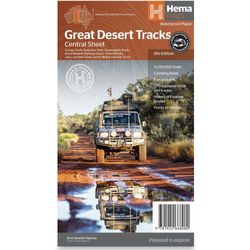 Hema Great Desert Tracks Central Sheet 9th Edition − Essential desert tracks map printed on waterproof paper
