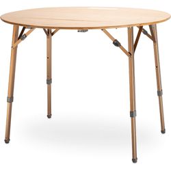 Zempire Kitpac Round V2 Camping Table − Folding round table made with lightweight aluminium and natural bamboo