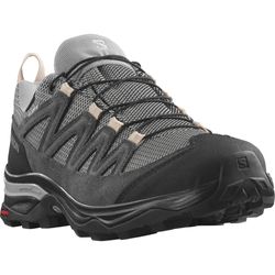 Salomon X Ward Leather GTX Women's Shoe Gull Black Ebony − Women's leather hiking shoes featuring classic details and materials