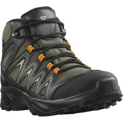 Salomon X Braze Mid GTX Men's Boots Olive Night Black Gray Green − All round waterproof hiking boot featuring a grippy sole and comfortable fit
