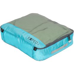 Exped Mesh Organiser UL X Large 20L Cyan − Lightweight flat bag made of air−permeable, transparent mesh material