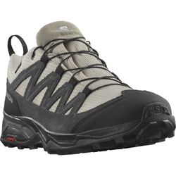 Salomon X Ward Leather GTX Men's Shoe Vintage Khaki Black Pewter − Men's leather hiking shoes featuring classic details and materials