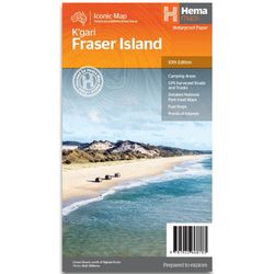 Hema Fraser Island K'gari Map 10th Ed − Detailed, fully checked 4WD tracks
