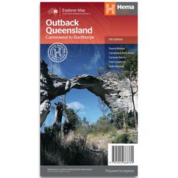Hema Outback Queensland Map 5th Ed − Covers inland boarders to Toowomba and Charters Towers