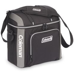 Coleman Soft Cooler 16 Can Black Grey − Easy clean silver lining, insulates warm or cold