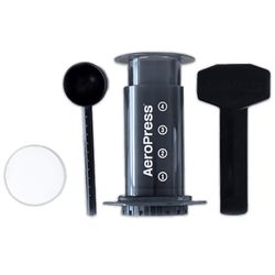 AeroPress Portable Coffee Maker − Includes: chamber, plunger, filter cap, paddle, scoop